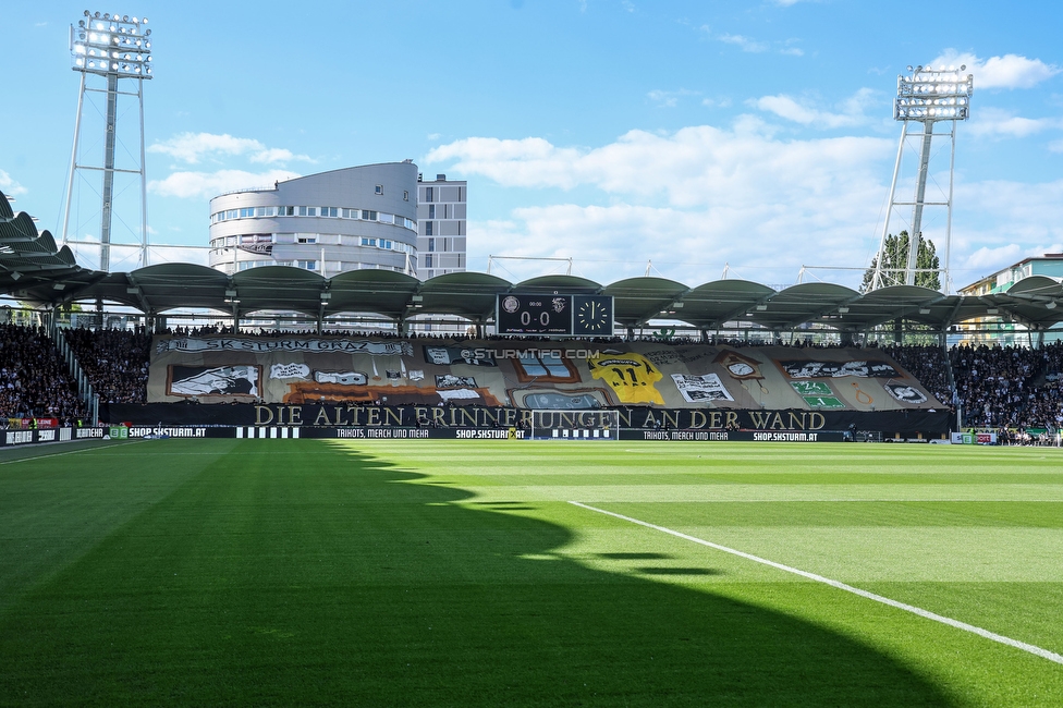 Sturm Graz - Wolfsberg
Oesterreichische Fussball Bundesliga, 32. Runde, SK Sturm Graz - Wolfsberger AC, Stadion Liebenau Graz, 24.05.2025. 

Foto zeigt Fans von Sturm mit einer Choreografie

