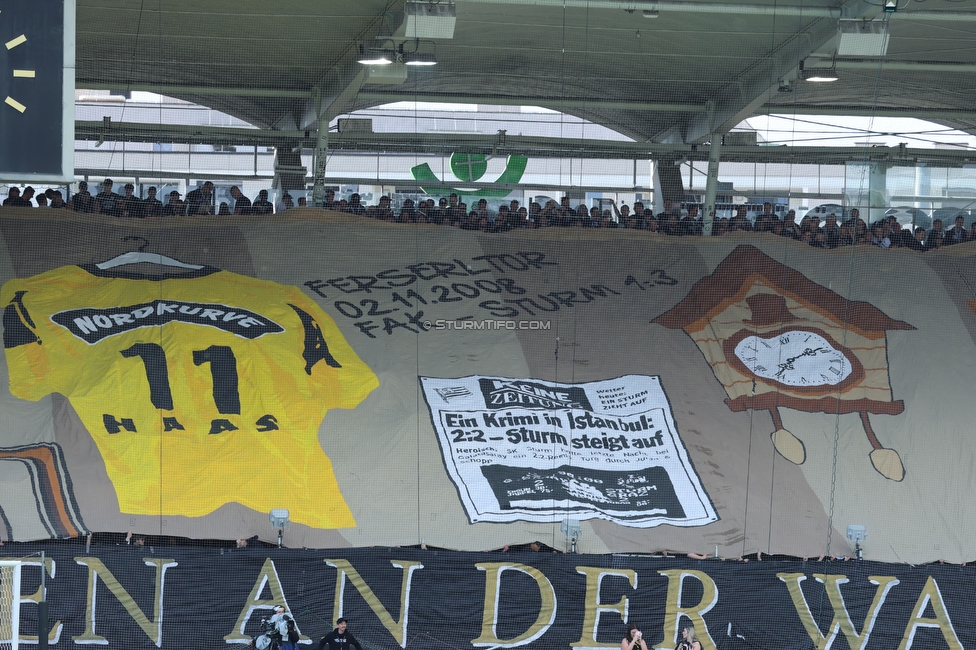 Sturm Graz - Wolfsberg
Oesterreichische Fussball Bundesliga, 32. Runde, SK Sturm Graz - Wolfsberger AC, Stadion Liebenau Graz, 24.05.2025. 

Foto zeigt Fans von Sturm mit einer Choreografie
