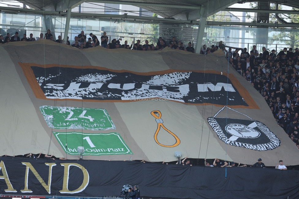 Sturm Graz - Wolfsberg
Oesterreichische Fussball Bundesliga, 32. Runde, SK Sturm Graz - Wolfsberger AC, Stadion Liebenau Graz, 24.05.2025. 

Foto zeigt Fans von Sturm mit einer Choreografie
