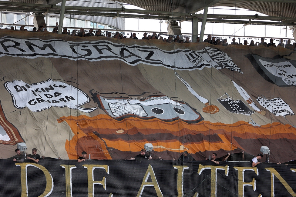 Sturm Graz - WAC
Oesterreichische Fussball Bundesliga, 32. Runde, SK Sturm Graz - Wolfsberger AC, Stadion Liebenau Graz, 24.05.2025. 

Foto zeigt Fans von Sturm mit einer Choreografie
