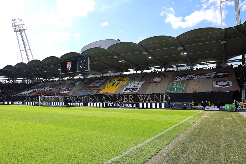 Sturm Graz - Wolfsberg
Oesterreichische Fussball Bundesliga, 32. Runde, SK Sturm Graz - Wolfsberger AC, Stadion Liebenau Graz, 24.05.2025. 

Foto zeigt Fans von Sturm mit einer Choreografie
