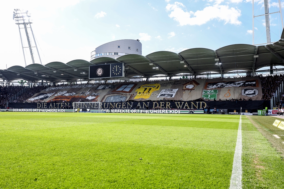 Sturm Graz - Wolfsberg
Oesterreichische Fussball Bundesliga, 32. Runde, SK Sturm Graz - Wolfsberger AC, Stadion Liebenau Graz, 24.05.2025. 

Foto zeigt Fans von Sturm mit einer Choreografie
