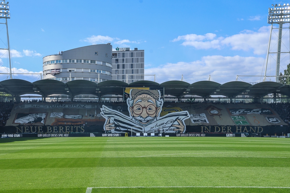 Sturm Graz - Wolfsberg
Oesterreichische Fussball Bundesliga, 32. Runde, SK Sturm Graz - Wolfsberger AC, Stadion Liebenau Graz, 24.05.2025. 

Foto zeigt Fans von Sturm mit einer Choreografie
