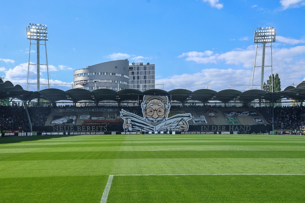 Sturm Graz - Wolfsberg
Oesterreichische Fussball Bundesliga, 32. Runde, SK Sturm Graz - Wolfsberger AC, Stadion Liebenau Graz, 24.05.2025. 

Foto zeigt Fans von Sturm mit einer Choreografie

