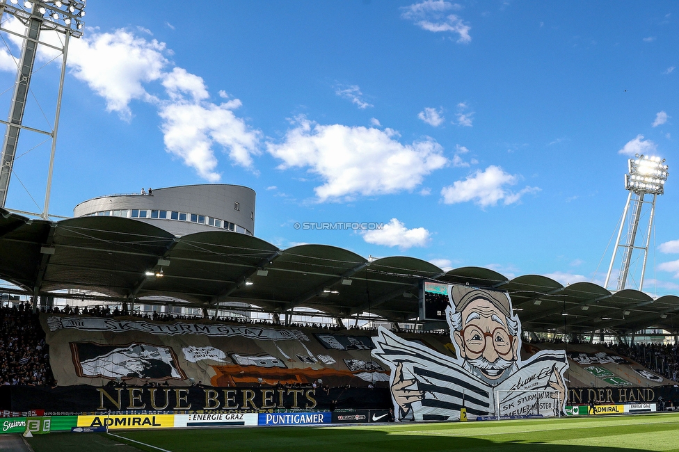 Sturm Graz - WAC
Oesterreichische Fussball Bundesliga, 32. Runde, SK Sturm Graz - Wolfsberger AC, Stadion Liebenau Graz, 24.05.2025. 

Foto zeigt Fans von Sturm mit einer Choreografie
