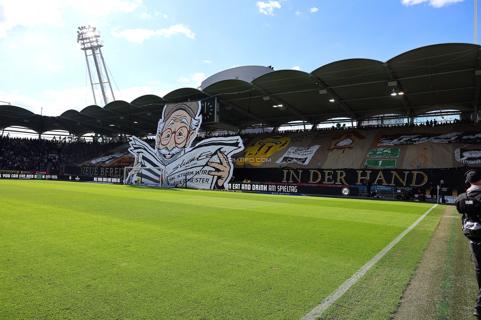 Sturm Graz - Wolfsberg
Oesterreichische Fussball Bundesliga, 32. Runde, SK Sturm Graz - Wolfsberger AC, Stadion Liebenau Graz, 24.05.2025. 

Foto zeigt Fans von Sturm mit einer Choreografie
