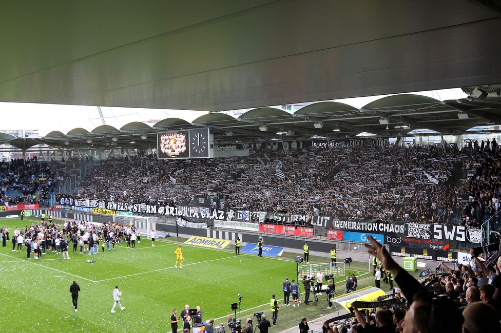 Sturm Graz - Wolfsberg
Oesterreichische Fussball Bundesliga, 32. Runde, SK Sturm Graz - Wolfsberger AC, Stadion Liebenau Graz, 24.05.2025. 

Foto zeigt Fans von Sturm
Schlüsselwörter: schals