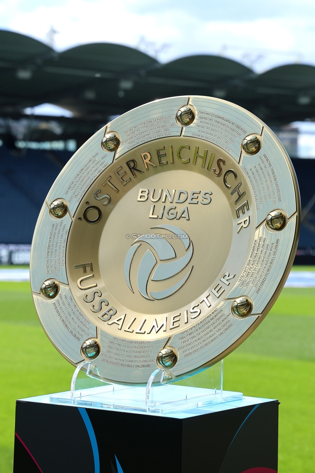 Sturm Graz - Wolfsberg
Oesterreichische Fussball Bundesliga, 32. Runde, SK Sturm Graz - Wolfsberger AC, Stadion Liebenau Graz, 24.05.2025. 

Foto zeigt den Meisterteller
