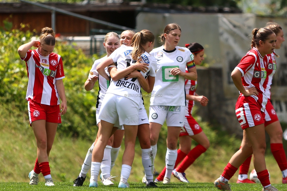 Sturm Damen - GAK 1902
Testspiel, SK Sturm Graz Damen - GAK 1902, Gruabn Graz, 18.05.2025. 

Foto zeigt Lena Breznik (Sturm Damen) und Sophie Maierhofer (Sturm Damen)
