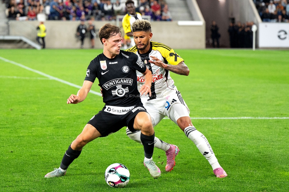 LASK - Sturm Graz
Oesterreichische Fussball Bundesliga, 1. Runde, Linzer ASK - SK Sturm Graz, Raiffeisen Arena Linz, 01.08.2025. 

Foto zeigt William Boeving (Sturm)
