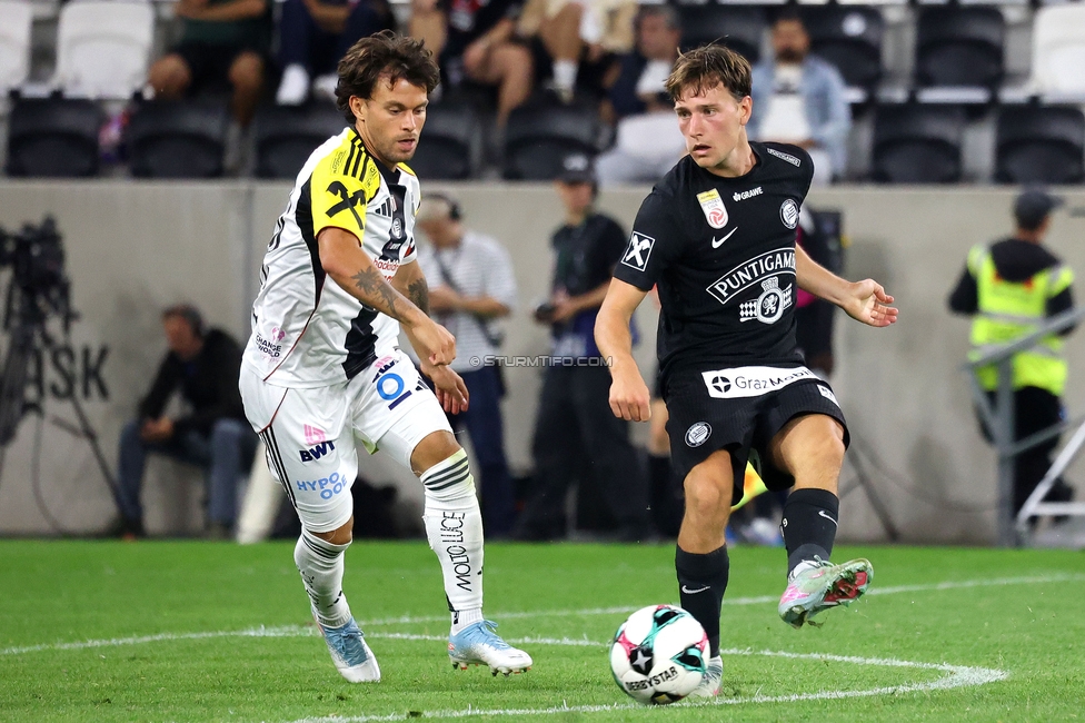 LASK - Sturm Graz
Oesterreichische Fussball Bundesliga, 1. Runde, Linzer ASK - SK Sturm Graz, Raiffeisen Arena Linz, 01.08.2025. 

Foto zeigt William Boeving (Sturm)
