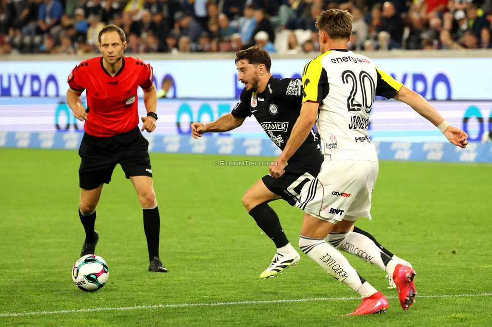 LASK - Sturm Graz
Oesterreichische Fussball Bundesliga, 1. Runde, Linzer ASK - SK Sturm Graz, Raiffeisen Arena Linz, 01.08.2025. 

Foto zeigt Otar Kiteishvili (Sturm)
