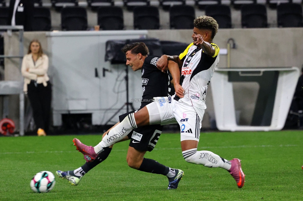 LASK - Sturm Graz
Oesterreichische Fussball Bundesliga, 1. Runde, Linzer ASK - SK Sturm Graz, Raiffeisen Arena Linz, 01.08.2025. 

Foto zeigt Julius Beck (Sturm)
