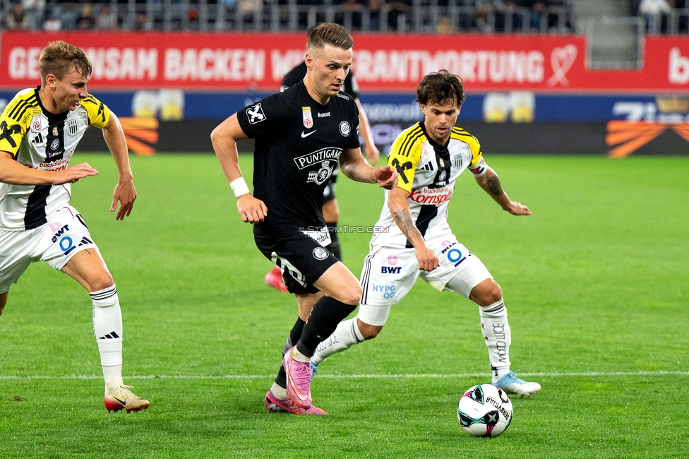 LASK - Sturm Graz
Oesterreichische Fussball Bundesliga, 1. Runde, Linzer ASK - SK Sturm Graz, Raiffeisen Arena Linz, 01.08.2025. 

Foto zeigt Dimitri Lavalee (Sturm)

