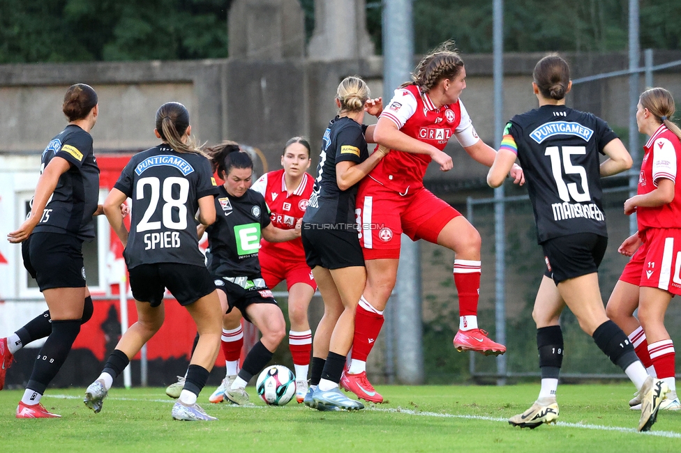 GAK - Sturm Graz Damen
SPORTLAND Niederoesterreich Frauen Cup, GAK 1902 - SK Sturm Graz, Sportzentrum Graz-Weinzoedl, 08.08.2025. 

Foto zeigt Marie Spiess (Sturm Damen), Zala Kustrin (Sturm Damen) und Sophie Maierhofer (Sturm Damen)
