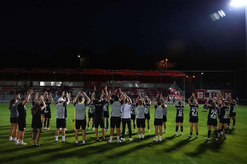 GAK - Sturm Graz Damen
SPORTLAND Niederoesterreich Frauen Cup, GAK 1902 - SK Sturm Graz, Sportzentrum Graz-Weinzoedl, 08.08.2025. 

Foto zeigt die Mannschaft der Sturm Damen
