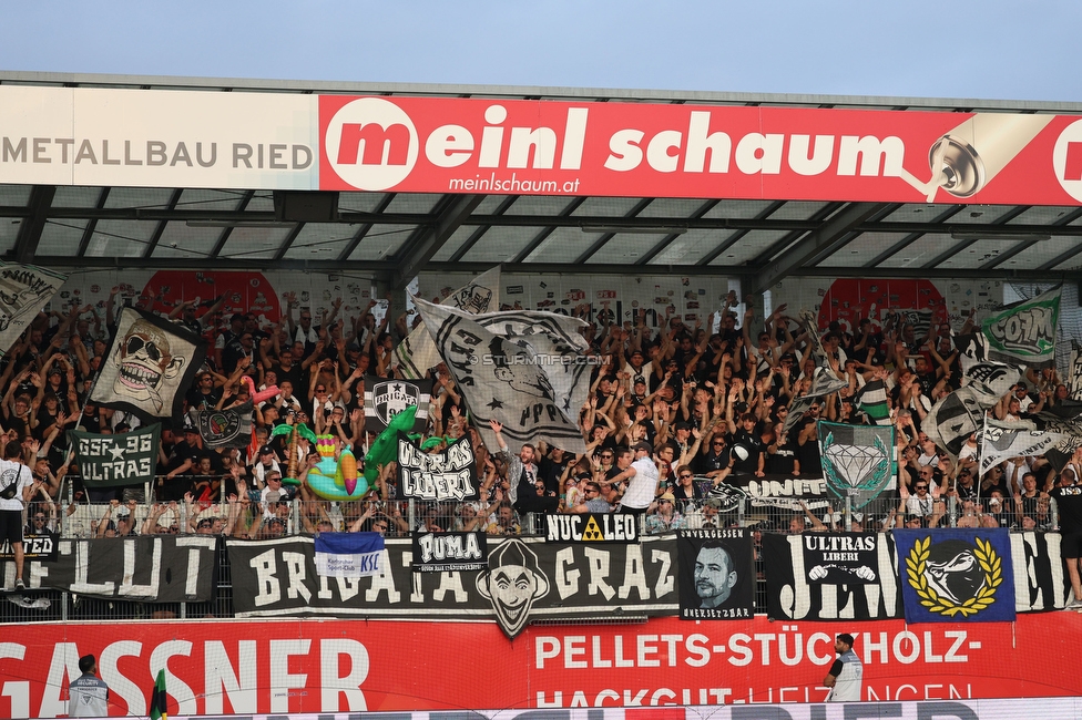 Ried - Sturm Graz
Oesterreichische Fussball Bundesliga, 3. Runde, SV Ried - SK Sturm Graz, Arena Ried, 16.08.2025. 

Foto zeigt Fans von Sturm
