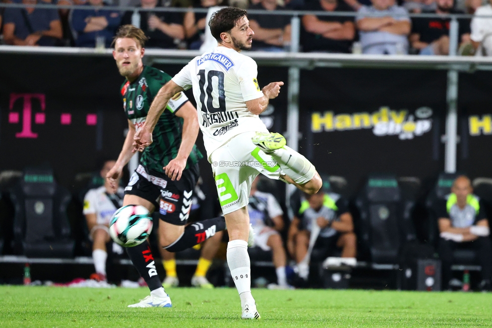 Ried - Sturm Graz
Oesterreichische Fussball Bundesliga, 3. Runde, SV Ried - SK Sturm Graz, Arena Ried, 16.08.2025. 

Foto zeigt Otar Kiteishvili (Sturm)
