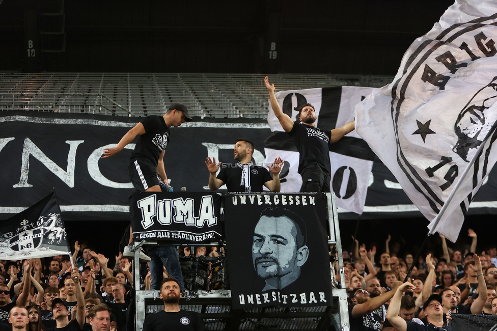 Sturm Graz - Bodo Glimt
UEFA Champions League Play-Offs, SK Sturm Graz - Bodo Glimt, Woerthersee Stadion Klagenfurt, 26.08.2025. 

Foto zeigt Fans von Sturm
