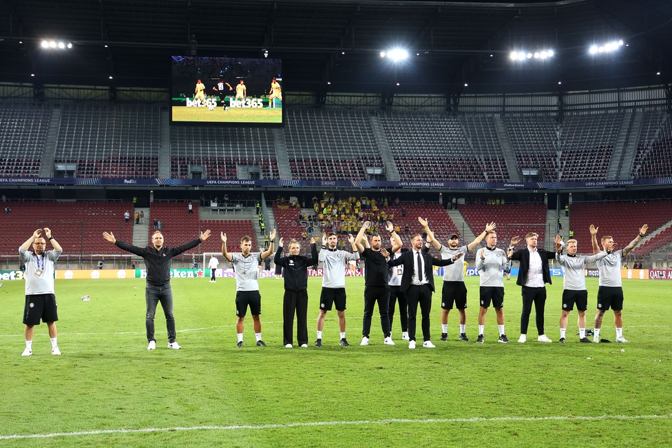 Sturm Graz - Bodo Glimt
UEFA Champions League Play-Offs, SK Sturm Graz - Bodo Glimt, Woerthersee Stadion Klagenfurt, 26.08.2025. 

Foto zeigt Fans von Sturm
