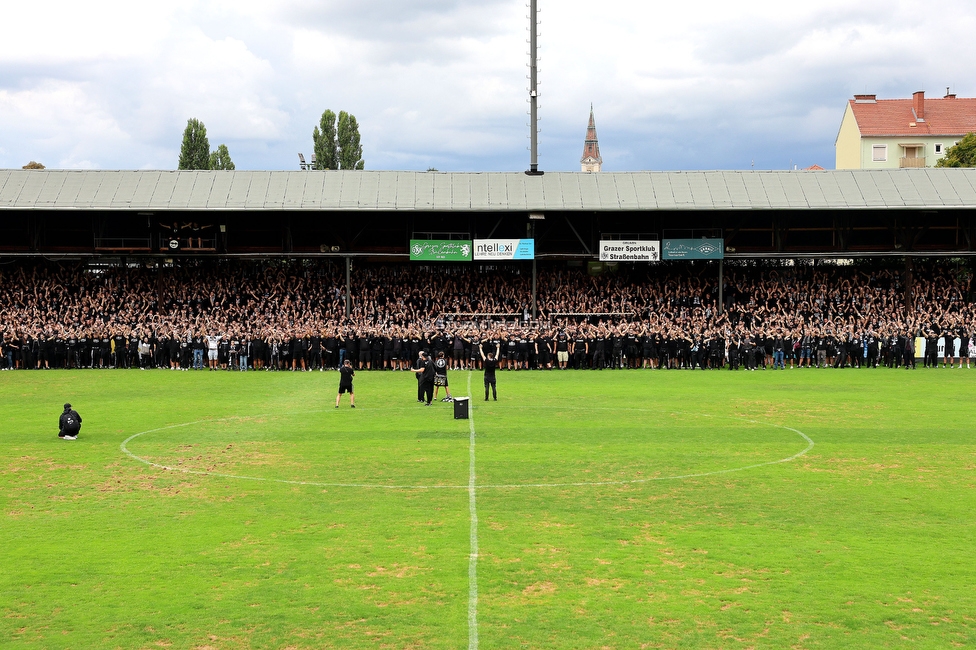 GAK - Sturm Graz
Oesterreichische Fussball Bundesliga, 5. Runde, Grazer AK - SK Sturm Graz, Stadion Liebenau Graz, 30.08.2025. 

Foto zeigt Fans von Sturm in der Gruabn
