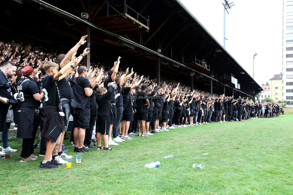 GAK - Sturm Graz
Oesterreichische Fussball Bundesliga, 2. Runde, GAK - SK Sturm Graz, Stadion Liebenau Graz, 30.08.2025. 

Foto zeigt Fans von Sturm in der Gruabn
