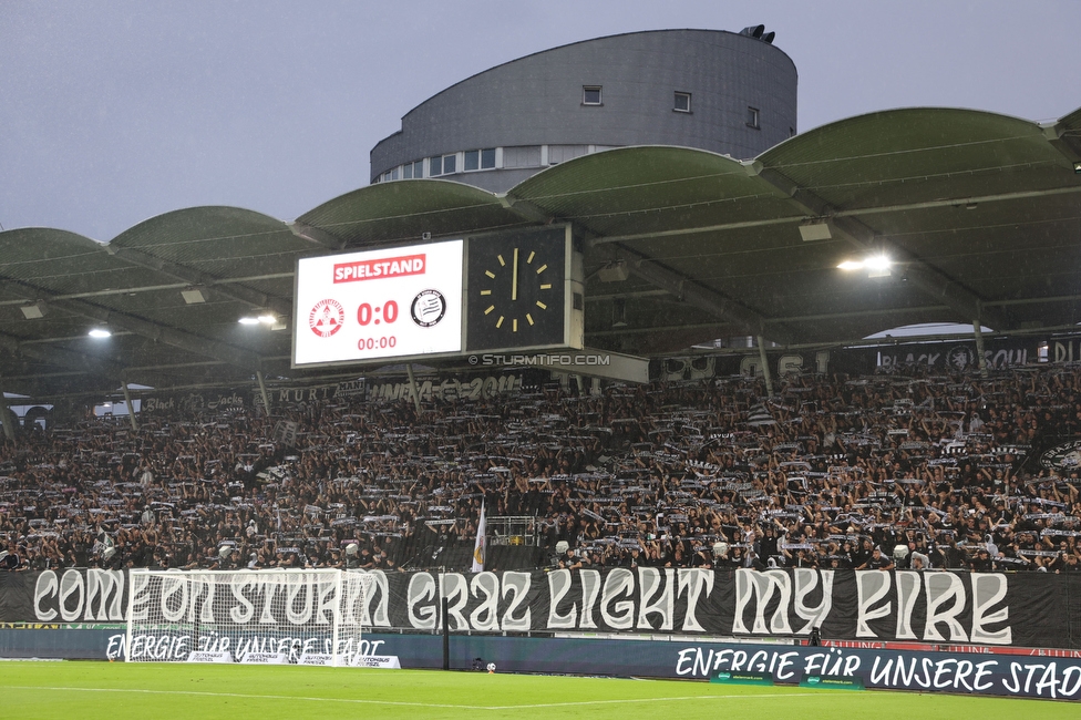 GAK - Sturm Graz
Oesterreichische Fussball Bundesliga, 5. Runde, Grazer AK - SK Sturm Graz, Stadion Liebenau Graz, 30.08.2025. 

Foto zeigt Fans von Sturm mit einer Choreografie
