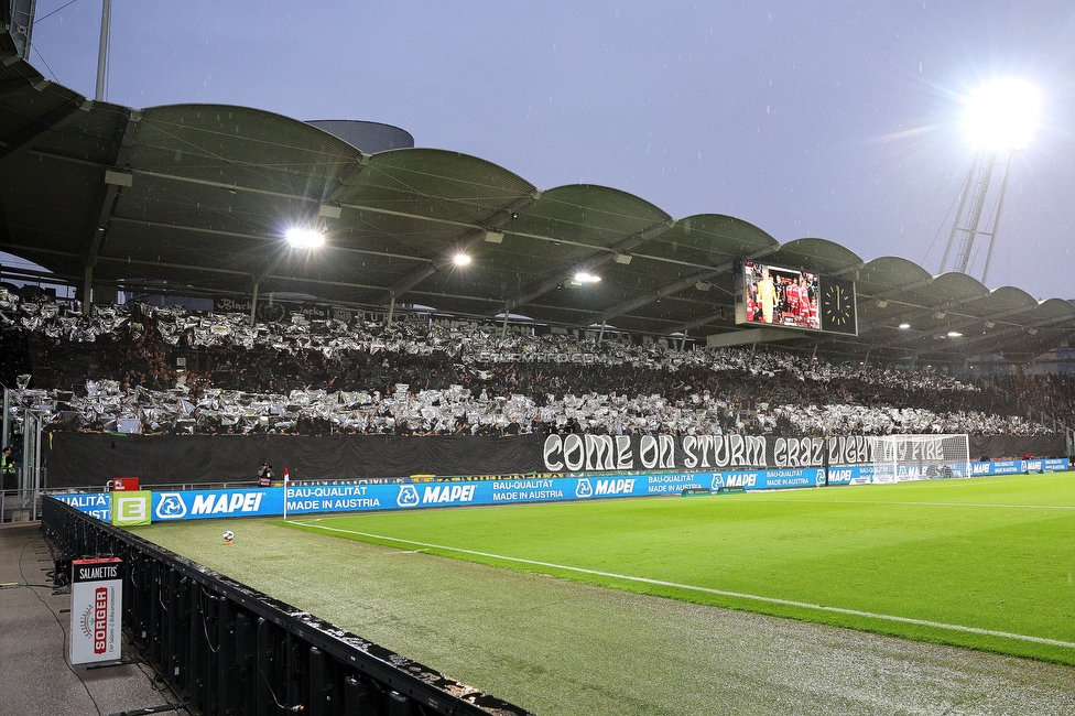 GAK - Sturm Graz
Oesterreichische Fussball Bundesliga, 5. Runde, Grazer AK - SK Sturm Graz, Stadion Liebenau Graz, 30.08.2025. 

Foto zeigt Fans von Sturm mit einer Choreografie
