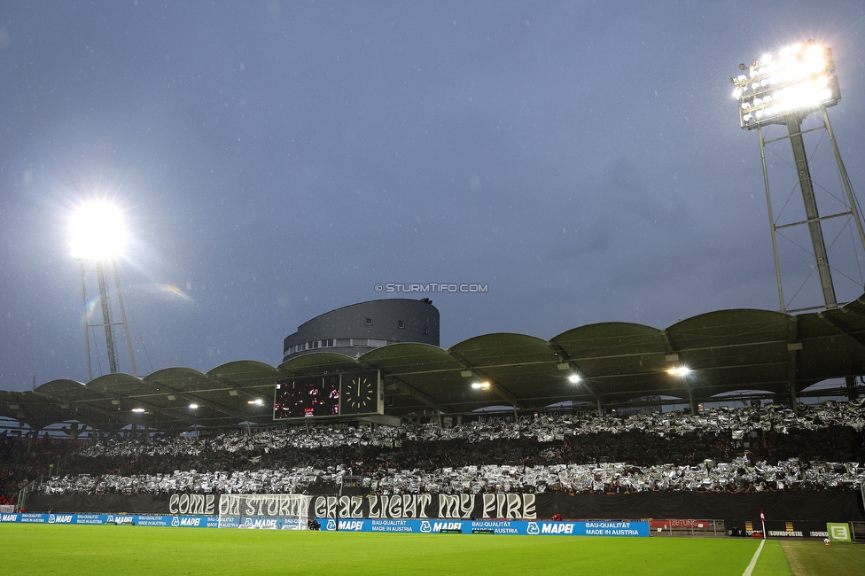 GAK - Sturm Graz
Oesterreichische Fussball Bundesliga, 5. Runde, Grazer AK - SK Sturm Graz, Stadion Liebenau Graz, 30.08.2025. 

Foto zeigt Fans von Sturm mit einer Choreografie
