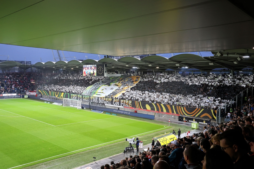 GAK - Sturm Graz
Oesterreichische Fussball Bundesliga, 5. Runde, Grazer AK - SK Sturm Graz, Stadion Liebenau Graz, 30.08.2025. 

Foto zeigt Fans von Sturm mit einer Choreografie
