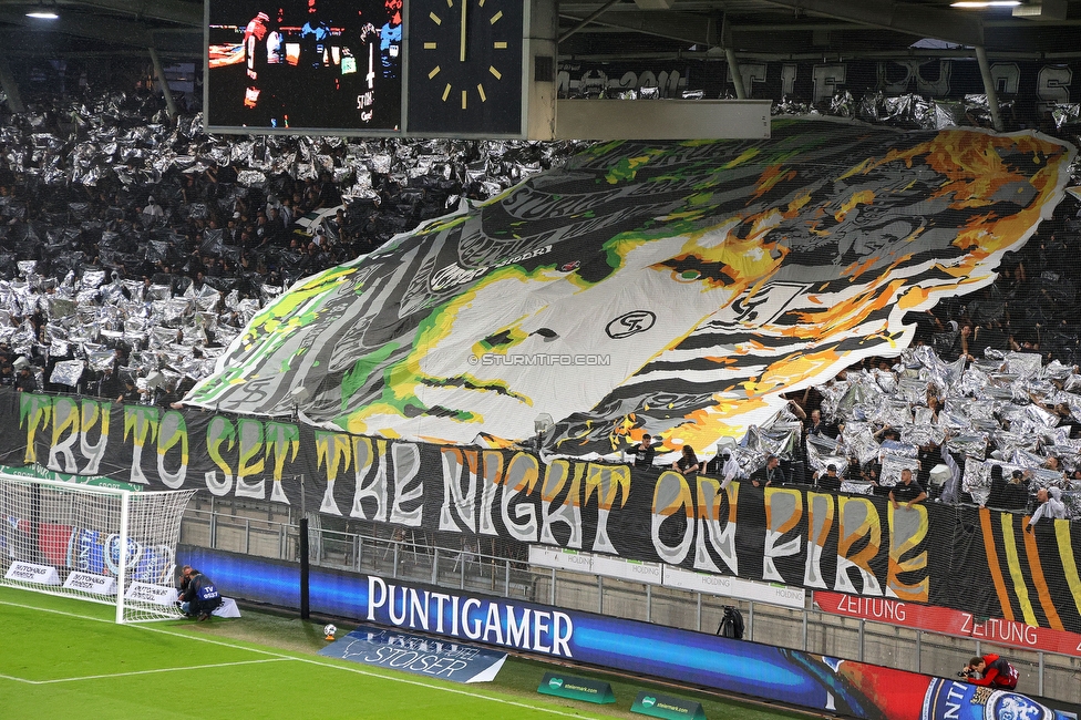 GAK - Sturm Graz
Oesterreichische Fussball Bundesliga, 5. Runde, Grazer AK - SK Sturm Graz, Stadion Liebenau Graz, 30.08.2025. 

Foto zeigt Fans von Sturm mit einer Choreografie
