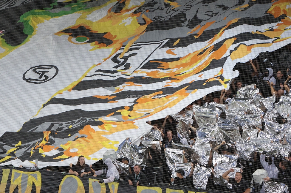 GAK - Sturm Graz
Oesterreichische Fussball Bundesliga, 5. Runde, Grazer AK - SK Sturm Graz, Stadion Liebenau Graz, 30.08.2025. 

Foto zeigt Fans von Sturm mit einer Choreografie
