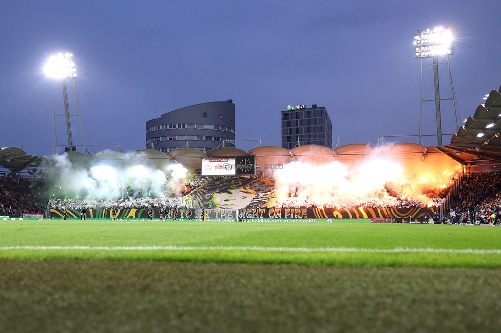 GAK - Sturm Graz
Oesterreichische Fussball Bundesliga, 2. Runde, GAK - SK Sturm Graz, Stadion Liebenau Graz, 30.08.2025. 

Foto zeigt Fans von Sturm mit einer Choreografie
