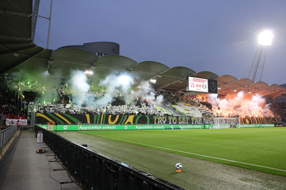 GAK - Sturm Graz
Oesterreichische Fussball Bundesliga, 5. Runde, Grazer AK - SK Sturm Graz, Stadion Liebenau Graz, 30.08.2025. 

Foto zeigt Fans von Sturm mit einer Choreografie
