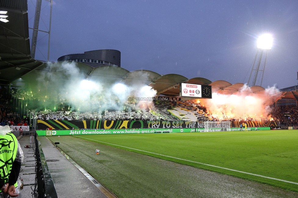 GAK - Sturm Graz
Oesterreichische Fussball Bundesliga, 5. Runde, Grazer AK - SK Sturm Graz, Stadion Liebenau Graz, 30.08.2025. 

Foto zeigt Fans von Sturm mit einer Choreografie
