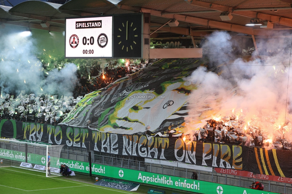 GAK - Sturm Graz
Oesterreichische Fussball Bundesliga, 5. Runde, Grazer AK - SK Sturm Graz, Stadion Liebenau Graz, 30.08.2025. 

Foto zeigt Fans von Sturm mit einer Choreografie
