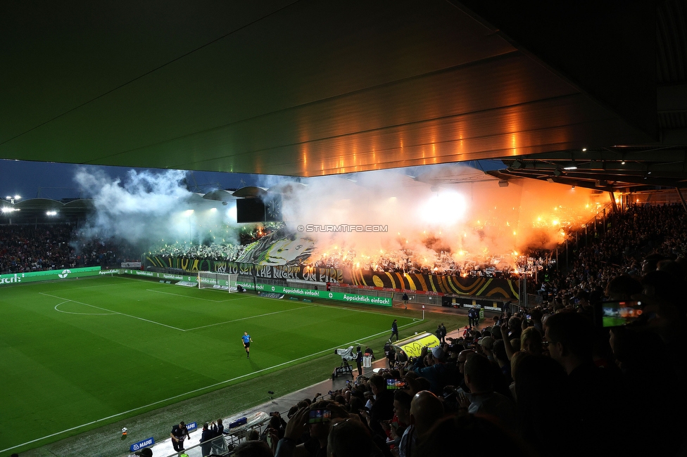 GAK - Sturm Graz
Oesterreichische Fussball Bundesliga, 5. Runde, Grazer AK - SK Sturm Graz, Stadion Liebenau Graz, 30.08.2025. 

Foto zeigt Fans von Sturm mit einer Choreografie
