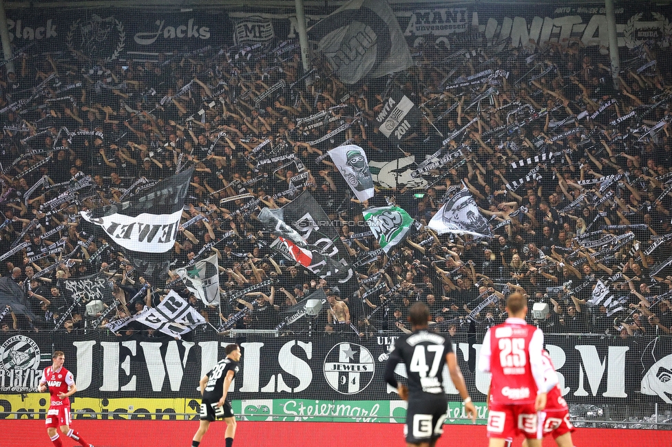 GAK - Sturm Graz
Oesterreichische Fussball Bundesliga, 2. Runde, GAK - SK Sturm Graz, Stadion Liebenau Graz, 30.08.2025. 

Foto zeigt Fans von Sturm
Schlüsselwörter: jewels