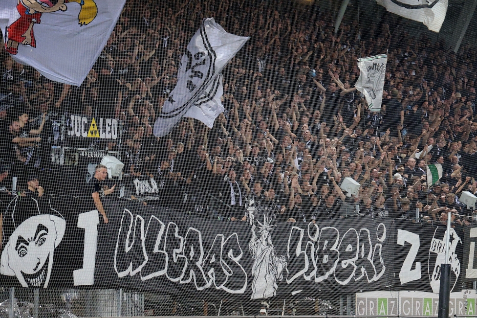 GAK - Sturm Graz
Oesterreichische Fussball Bundesliga, 5. Runde, Grazer AK - SK Sturm Graz, Stadion Liebenau Graz, 30.08.2025. 

Foto zeigt Fans von Sturm
