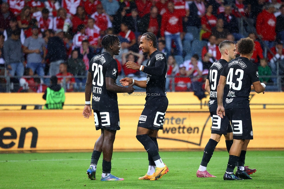 GAK - Sturm Graz
Oesterreichische Fussball Bundesliga, 2. Runde, Grazer AK - SK Sturm Graz, Stadion Liebenau Graz, 30.08.2025. 

Foto zeigt Seedy Jatta (Sturm)
Schlüsselwörter: torjubel