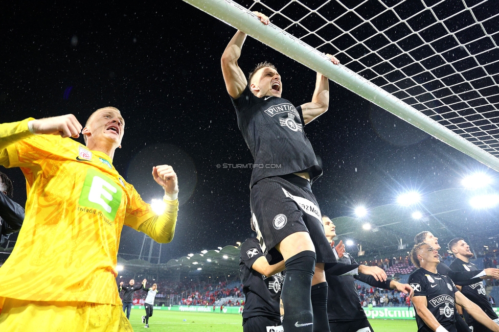 GAK - Sturm Graz
Oesterreichische Fussball Bundesliga, 5. Runde, Grazer AK - SK Sturm Graz, Stadion Liebenau Graz, 30.08.2025. 

Foto zeigt Oliver Christensen (Sturm) und Dimitri Lavalee (Sturm)
