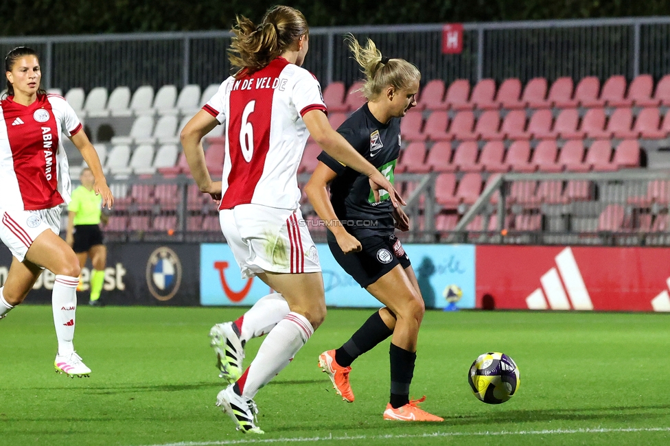 Ajax Frouwen - Sturm Damen
UEFA Women's Europa Cup, 1. Runde, Ajax Amsterdam - SK Sturm Graz Damen, Sportpark De Toekomst Amsterdam, 11.09.2025.

Foto zeigt Sandra Jakobsen (Sturm Damen)
