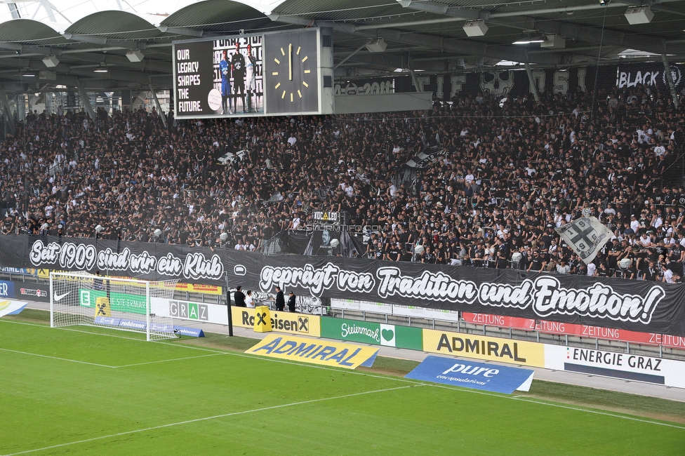 Sturm Graz - Austria Wien
Oesterreichische Fussball Bundesliga, 5. Runde, SK Sturm Graz - FK Austria Wien, Stadion Liebenau Graz, 14.09.2025. 

Foto zeigt Fans von Sturm mit einer Choreografie
