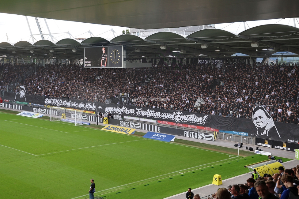 Sturm Graz - Austria Wien
Oesterreichische Fussball Bundesliga, 5. Runde, SK Sturm Graz - FK Austria Wien, Stadion Liebenau Graz, 14.09.2025. 

Foto zeigt Fans von Sturm mit einer Choreografie
