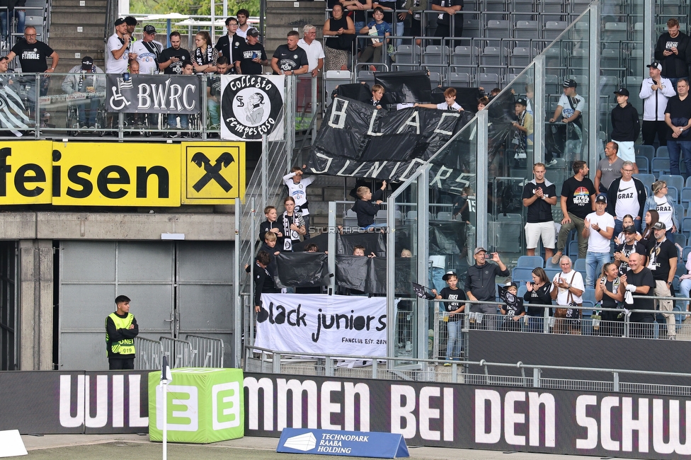 Sturm Graz - Austria Wien
Oesterreichische Fussball Bundesliga, 5. Runde, SK Sturm Graz - FK Austria Wien, Stadion Liebenau Graz, 14.09.2025. 

Foto zeigt Fans von Sturm mit einer Choreografie
