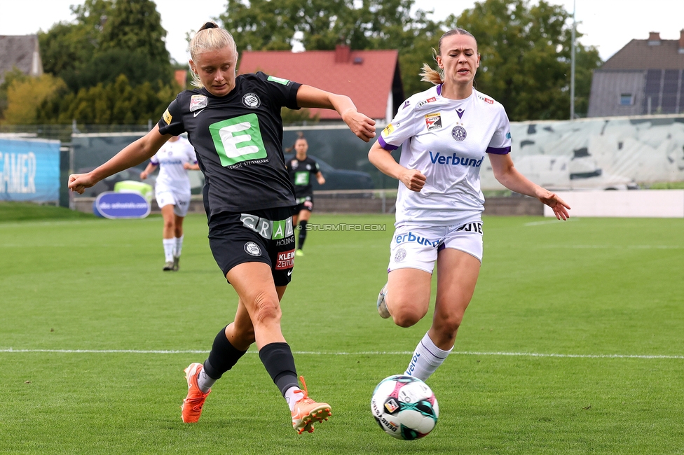 Sturm Damen - Austria Wien
OEFB Frauen Bundesliga, 5. Runde, SK Sturm Graz Damen - FK Austria Wien, Trainingszentrum Messendorf, 14.09.2025. 

Foto zeigt Sandra Jakobsen (Sturm Damen)
