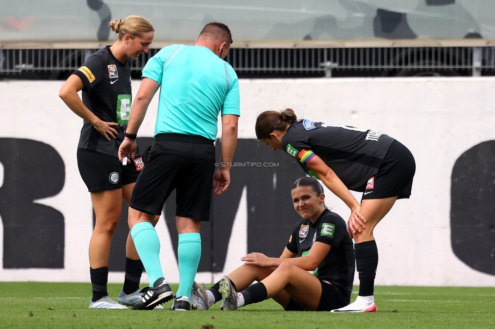 Sturm Damen - Austria Wien
OEFB Frauen Bundesliga, 5. Runde, SK Sturm Graz Damen - FK Austria Wien, Trainingszentrum Messendorf, 14.09.2025. 

Foto zeigt Marie Spiess (Sturm Damen)
