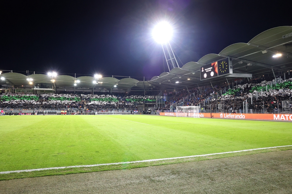 Sturm Graz - Rangers
UEFA Europa League - 2. Runde, SK Sturm Graz - FC Glasgow Rangers, Stadion Liebenau Graz, 02.10.2025. 

Foto zeigt Fans von Sturm mit einer Choreografie
