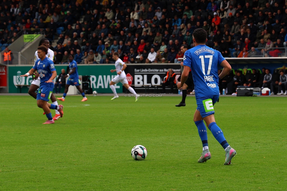 Altach - Sturm Graz
Oesterreichische Fussball Bundesliga, 9. Runde, SC Rheindorf Altach - SK Sturm Graz, Stadion Schnabelholz Altach, 05.10.2025. 

Foto zeigt Emir Karic (Sturm)

