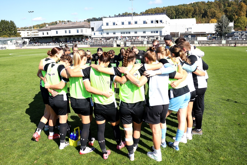 Sturm Damen - Altach
OEFB Frauen Bundesliga, 9. Runde, SK Sturm Graz Damen - SCR Altach, Trainingszentrum Messendorf, 12.10.2025. 

Foto zeigt die Mannschaft der Sturm Damen
